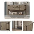 thumbnail image 5 of Tcbosik Console Table with 2 Doors, 48 inch Farmhouse Entryway Table with Open Shelf and 2 Storage Drawers, Sofa Table for Living Room, Hallway, Foyer, Rustic Color, 5 of 10