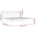 thumbnail image 2 of vidaXL California King Metal Bed Frame with Headboard, Sturdy Steel, White, No Mattress, 2 of 8