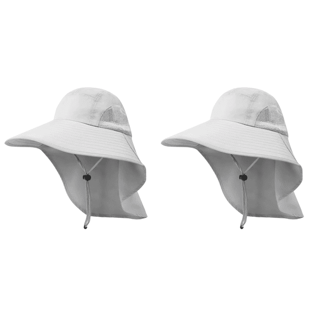 Gorro de Pesca Outdoor con Malla Protectora para el Cuello para Senderismo Gris Claro Gris