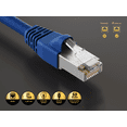 thumbnail image 2 of Cable Leader 25ft Cat6a Shielded Ethernet Network Patch Cable STP Snagless 24AWG Bare Copper, Blue, 2 of 6