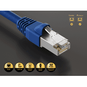 Cable Leader Shielded Cat 6a Ethernet Cable 75 ft - Blue | Cat6a STP RJ45 LAN Cord, 10G