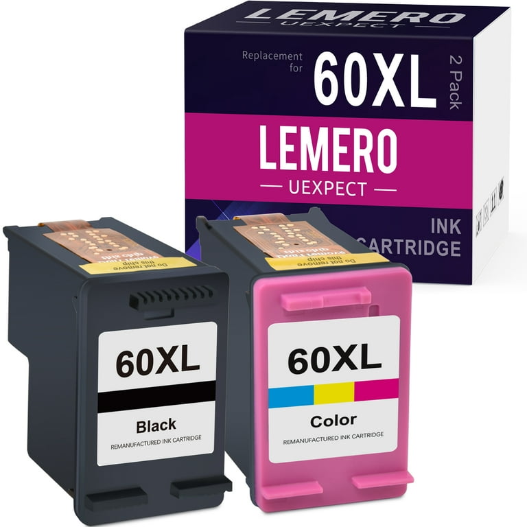 grube ude af drift telt 60XL Ink Cartridge Replacement for HP 60 XL Ink Cartridge Combo Pack for  Envy 100 110 120 Photosmart c4680 c4780 c4795 d110 Deskjet d2680 f2430  f4280 f4440 f4480 f4580 Printer ( Black, Tri-Color) - Walmart.com