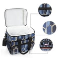 thumbnail image 6 of FORMRS Insulated Cooler Bag 24 Cans Capacity Soft Leakproof Lunch Box with Side Pockets, Blue Hexagon Pattern, 6 of 7