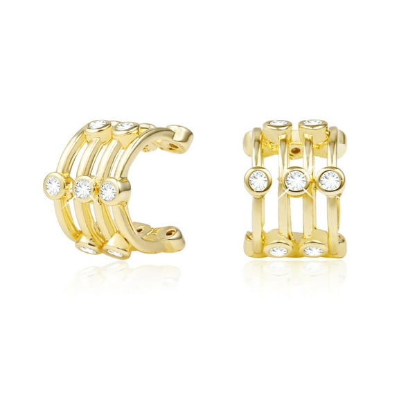 Alexcraft Ear Cuffs Non Piercing, 14K Gold Plated Cubic Zirconia Ear Cuff Earrings for Women Hypoallergenic Clip on Cartilage Earring Jewelry Gifts