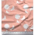 thumbnail image 1 of Soimoi Poly Crepe Fabric Bamboo Tree,Moon & Stork Bird Print Fabric by Yard 42 Inch Wide, 1 of 3
