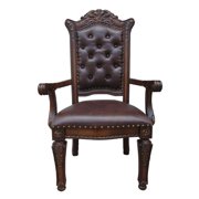ACME Vendome Dining Arm Chair in PU and Cherry (Set of 2)