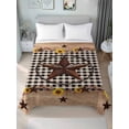 thumbnail image 4 of Texas Star Flat Sheets Only Twin XL Size, Soft Breathable Bed Top Sheets for Mattress, Farmhouse Country Sunflower Black Plaid Luxury Bedding Flat Sheets for Home Hotel Bedroom Bed Protection, 4 of 9