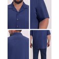 thumbnail image 7 of DARING DIVA Men's Big & Tall Summer Beach Camp Collar Short Sleeve Shirt XL Navy Blue, 7 of 7