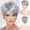 Silver Gray, variant on Short wigs suitable for Caucasian women, pixie cut with bangs, natural synthetic hair wigs, suitable for everyday wear.