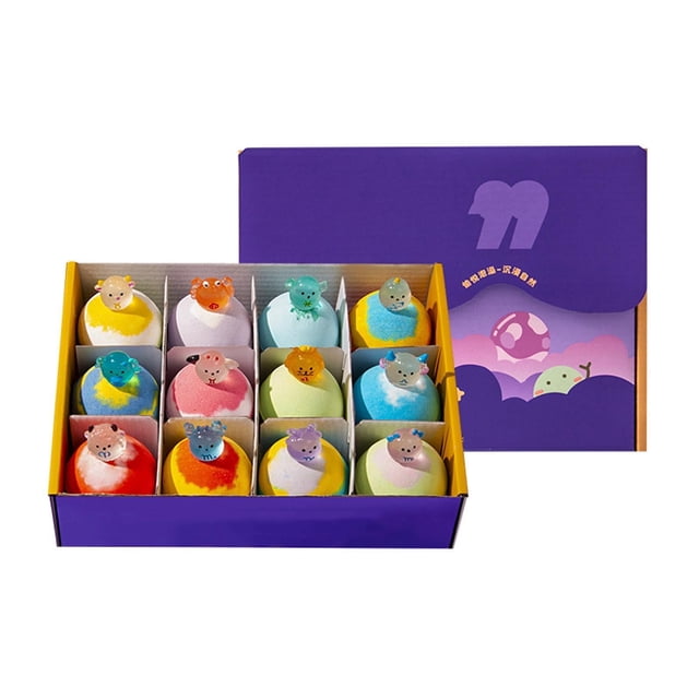 Bombas de baño para niños con juguetes sorpresa en su interior: Set de bolas de baño efervescentes para una hora de baño divertida: Juguetes de baño coloridos y suaves para niños.