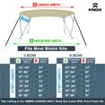 thumbnail image 2 of Knox T35E 85-90 in. Universal 3 Bow Bimini Top with Zip-On Storage Boot for Boats, Sand, 2 of 7