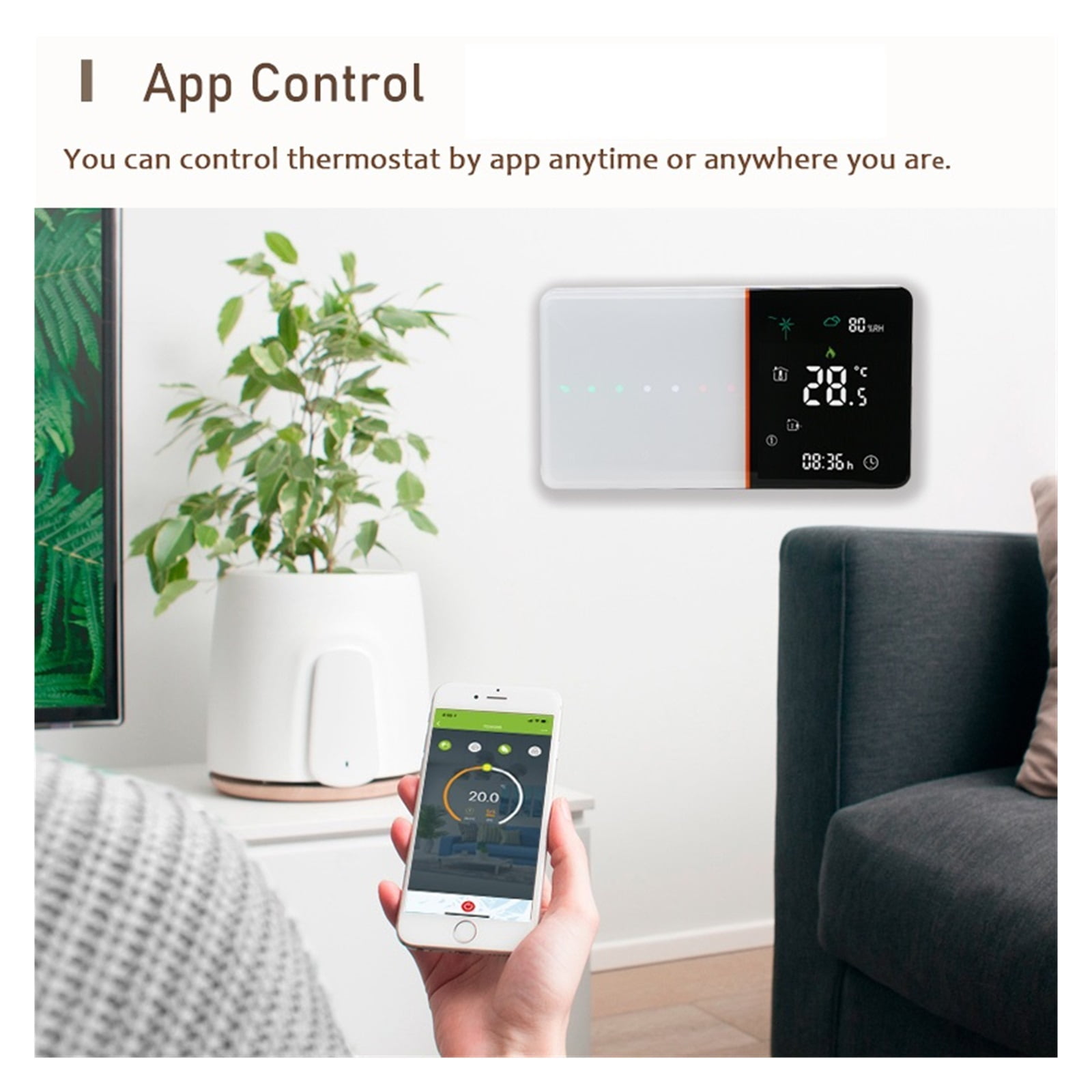 Smart Thermostat For Gas Boiler, Heating Room Wired Temperature Regulator Controller Home Backlight Touch Screen ,Temperature calibrating