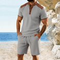 thumbnail image 2 of CONFREE Mens 2 Peice Shorts Sets Casual Men's Summer Outfits Set Patchwork Color Tshirts Shorts Athletic Track Suits for Men, 2 of 5