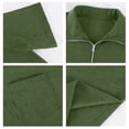 thumbnail image 6 of Kixjoy Quarter Zip Pullover Men Short Sleeve Corduroy Big and Tall Stand Collar Polo Shirt Lounge Baggy Basic Shirts with Pockets, Army Green S, 6 of 9