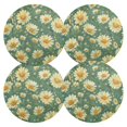 thumbnail image 2 of Ryvnso Daisy Flowers Round Plate Mats Dining Table Placemat Set of 6 for Holiday Decoration, 2 of 7