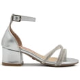 thumbnail image 5 of Sandalia De Tacon Zapatilla para Niña Plata Brillos Fiesta gris 18, 5 of 5