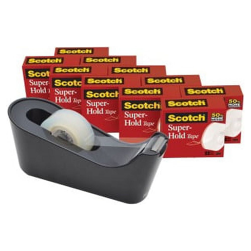 Scotch, MMM700K10C18BLK, Super-Hold Tape, 10 / Pack, Clear