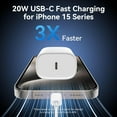 thumbnail image 6 of For Apple I Phone 16/16 pro 15 /15 Pro Charger USB C Wall Charger Fast Charging 2 pack 20W PD ( MFI Certified) Adapter with 10 FT USB Braided Cable Compatible with IPhone 16/15 series 2 pack, 6 of 10