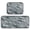 Silver Flowers Pattern, variant on 2-Piece Kitchen Rugs Set Non-Slip Mats Carpet Floor for Kitchen, Bathroom (19.7"x27.6" & 19.7"x47.2") Enchanted Flowers Painting