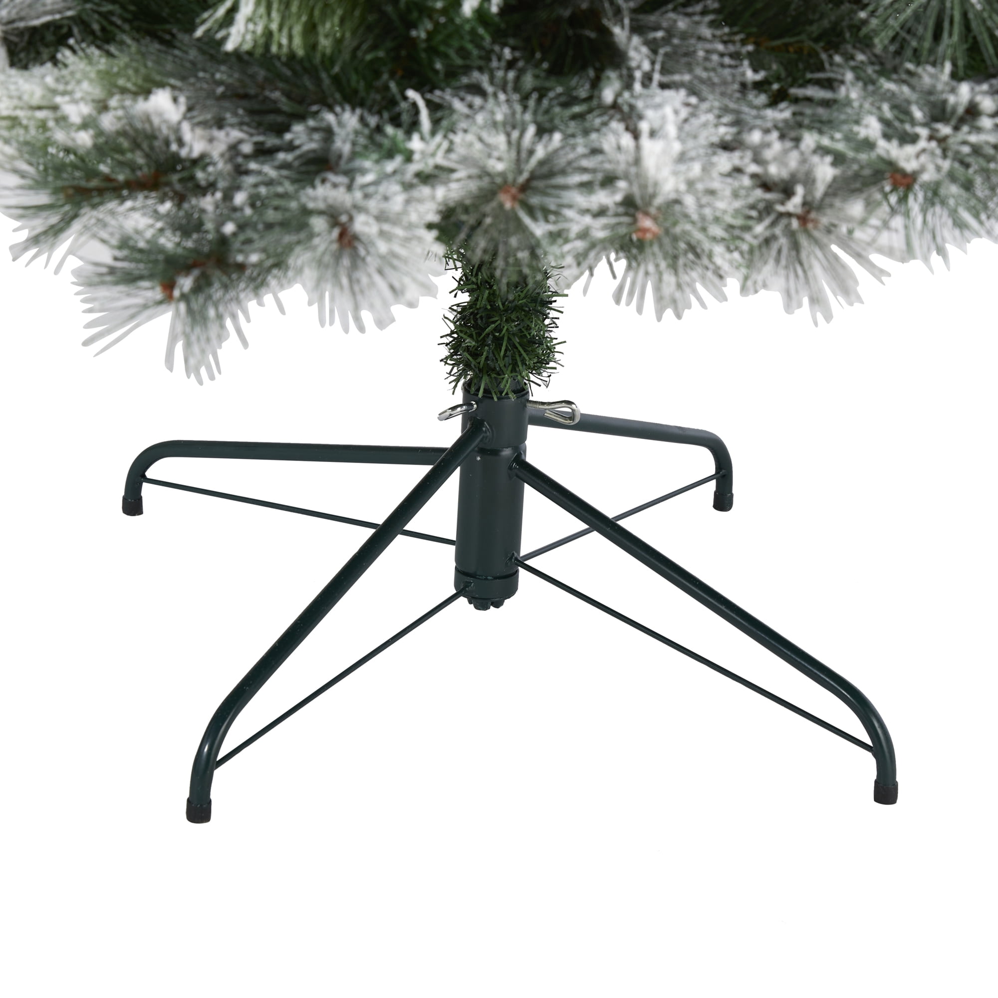 Nearly Natural Clear Prelit 500 LED Green Flocked Pine Flocked Oregon Pine Artificial Christmas Tree, with 1172 Bendable Branches 8'