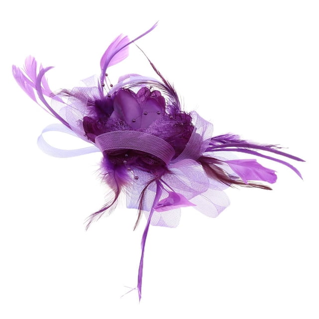 Diadema de Pelo de Malla con Plumas Artificiales Zulema Sombrero de mujer fascinante