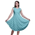 thumbnail image 1 of Bimba Robe d'Été Sans Manches à Col Rond pour Femmes, Bleu, à Imprimé Floral en Blocs, Tenue Décontractée - Très Petit, 1 of 6