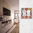 thumbnail image 5 of Yayeee Rocker Switch Wall Plate 3-Gang 6.5"x4.6" Home Decorative Outlet Cover, Colorful Flowers, 5 of 6