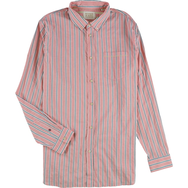 Scotch & Soda Mens Pocket Button Up Shirt, Blue, XX-Large