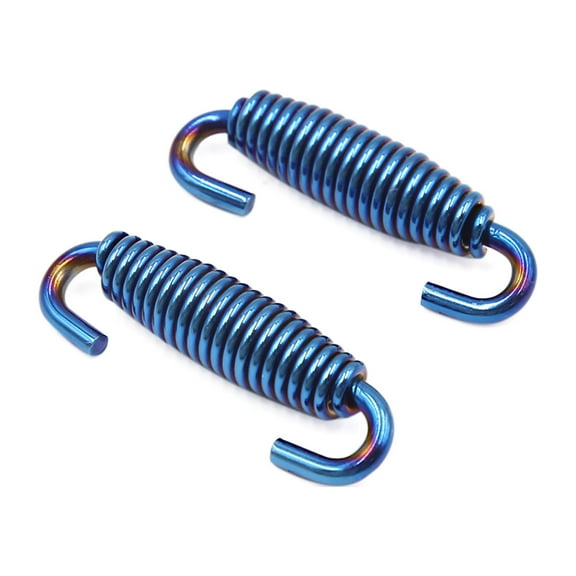 Unique Bargains 2Pcs Blue Exhaust Muffler Deadener Springs Strainer for Motorcycle