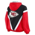 thumbnail image 3 of Women's WEAR by Erin Andrews Red/Black Kansas City Chiefs Plus Size Retro Crinkle Full-Zip Hoodie Windbreaker Jacket, 3 of 5