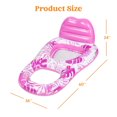 thumbnail image 3 of Joyfy Tropical Leaves Inflatable Pool Lounger Adult, Pool Floating Recliner Chair with Cup Holders, Pink, 3 of 7