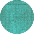 thumbnail image 1 of Ahgly Company Indoor Round Oriental Turquoise Blue Industrial Area Rugs, 5' Round, 1 of 4
