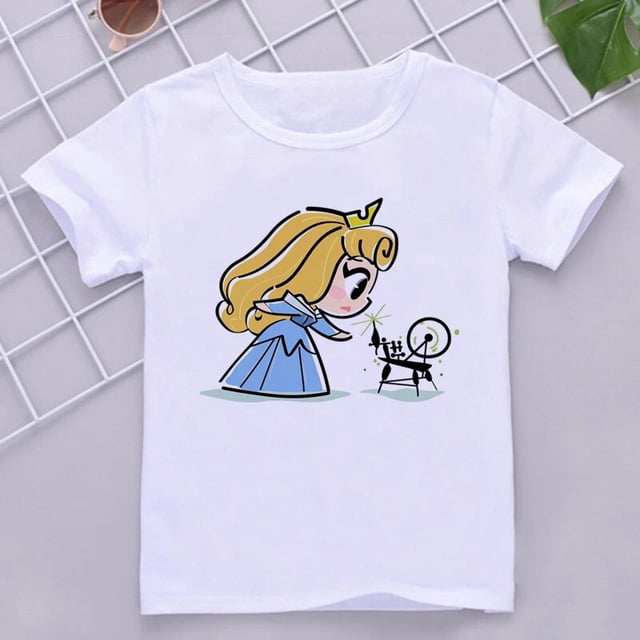 Disney Child Mermaid Princess Kawaii Printed T-shirt Baby Girl Soft Cartoon Clothing Cute Graphic Tops Kids Funny Tees DropshipHeight-80(1-2T) Gao Jinjia LED