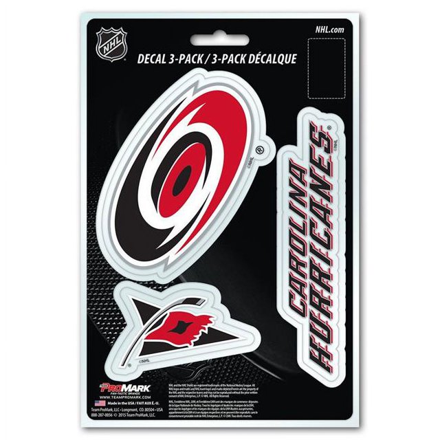 Pro Mark DST3NH05 Autocollants Carolina Hurricanes - Lot de 3