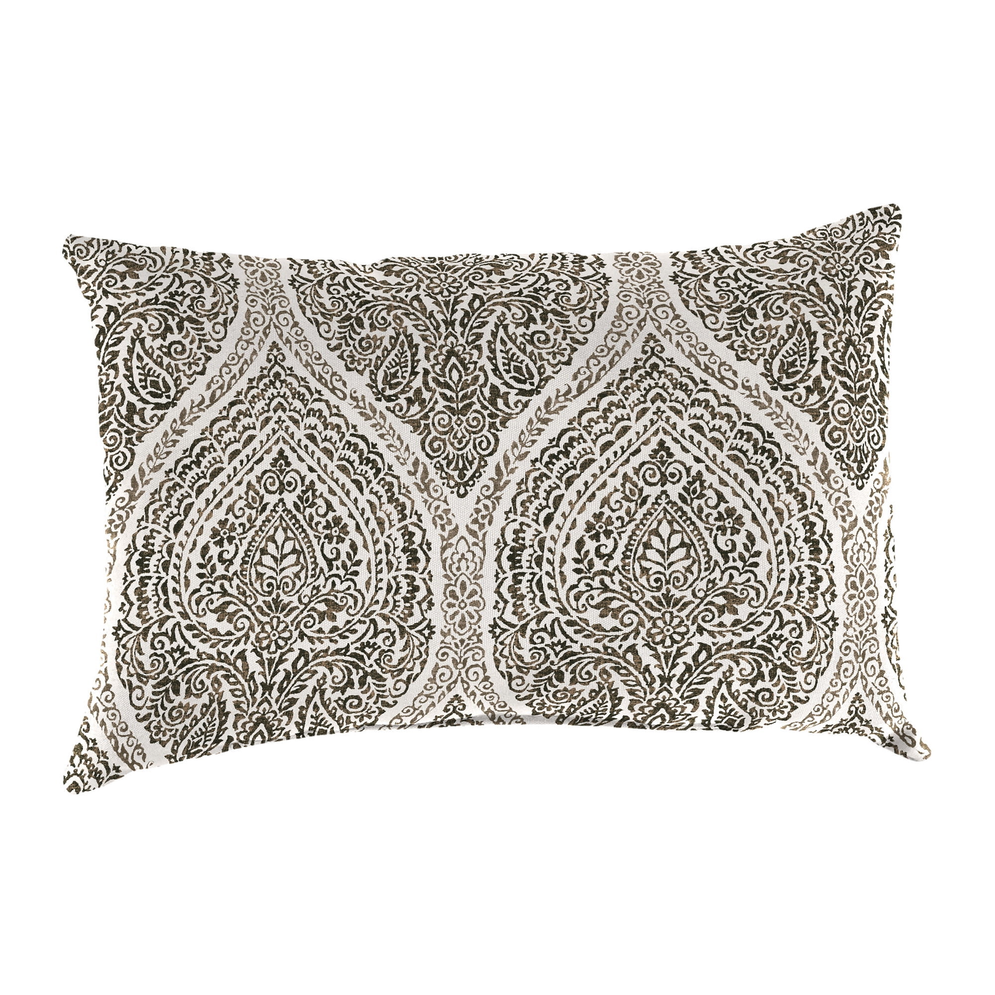 Jordan Manufacturing 14" x 20" Andorra Umber Brown Damask Rectangular Outdoor Lumbar Throw Pillow (2 Pack)