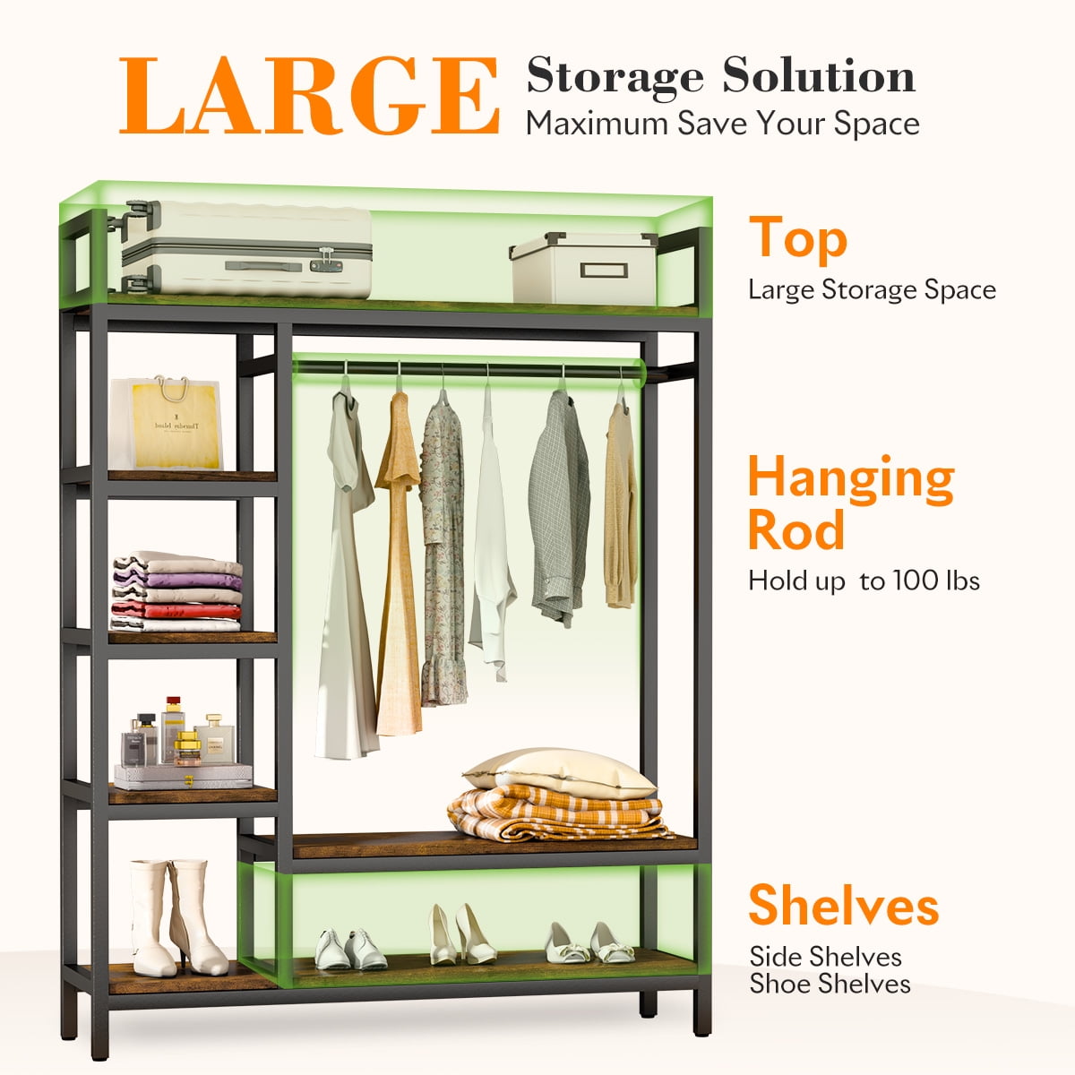 HOKEEPER Free Standing Closet Organizer with Drawers and Hooks, Heavy –  Brandline