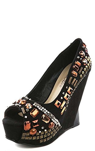 Cape Robbin Kitana-25 Mauve Rhinestone Broche Embroider Pointed Stilleto Pumps Cape Robbin Kitana-25 Mauve Rhinestone Broche Embroider Pointed Stilleto Pumps