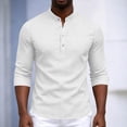 thumbnail image 6 of Yaoyar Men's Henley Shirt Long Sleeve Loose Button up Shirts Basic Tee 2026 Summer Hippie Casual Beach, 6 of 8