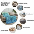 thumbnail image 6 of Flannel Fleece Throw Blanket Teal Gradient Sage Green Lightweight Soft Plush Blankets,Abstract Geometric Glass Shard Art Cozy Warm Throw Blanket for Couch Sofa Bed Car Office All Season Use 40x60in, 6 of 9