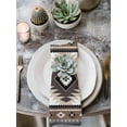 thumbnail image 2 of Brown Boho Cloth Napkins Set of 8 Reusable Dinner Napkins, Vintage Rustic Southwest Aztec Geometric Cocktail Napkin Washable Table Napkins for Wedding/Holiday Party/Baby Shower 20"x20", 2 of 7