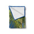 thumbnail image 2 of Ocean Soft Flannel Fleece Blanket, Caribbean Polynesia Tropics Small Palm Trees Relaxing Vacation Seascape Image, Cozy Plush for Indoor and Outdoor Use, 50" x 70", Green Blue White, by Ambesonne, 2 of 6