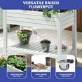 thumbnail image 4 of Uforic Large Resin Patio Planter Box,Outdoor Raised Garden Bed with Drain Plug& Water Monitor  and Lockable Wheels,3.6x1.5x2.8FT,White, 4 of 7