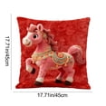 thumbnail image 3 of Nkmbld New Year Decorative Pillows Covers, Year of The Horse Spring Festival Pillowcases, Happy Lunar New Year Holiday Cushion Case Decoration for Sofa Couch, 3 of 8