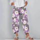 thumbnail image 2 of Pantalones de Mujer Traje Verano Cómodo de Moda Impreso Pantalones Recortados, Pantalones Elásticos Casuales, 2 of 5