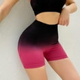 thumbnail image 3 of Gradient Color Seamless Pants Shorts High Waist Elastic Hip Lift Fitness Pants For Womens, 3 of 5