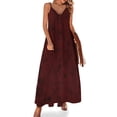 thumbnail image 1 of Vestido sin mangas desgastado burdeos y negro Vestidos para fiesta de bodas vestidos con mangas largas, 1 of 7