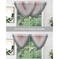 thumbnail image 5 of Waterfall Valances for Windows, Gradient Pink Grey, Kitchen Sheer Valance Curtains, Modern Abstract Color Ombré Art Rod Pocket Elegant Swag Valances for Living Room Bedroom, 47.2"x38.5", 3 Panel, 5 of 8