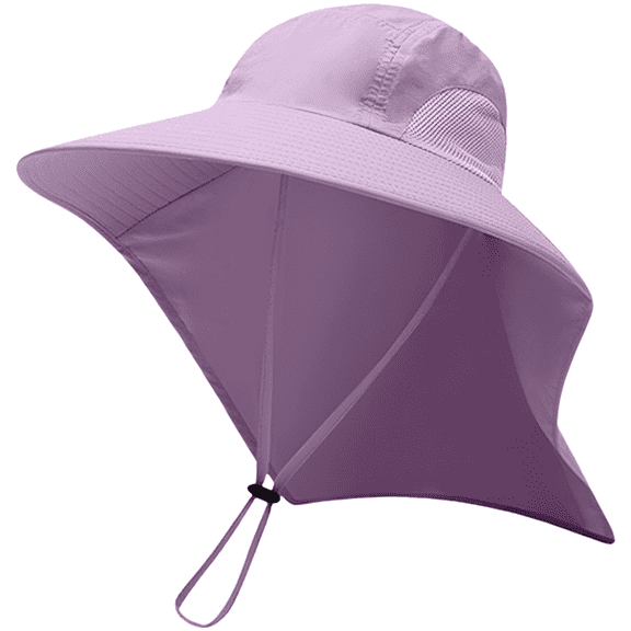 Unisex Sun Hat with 4.9 in Wide Brim and Neck Flap, Excellent Outdoor Sun Protection Fishing Hat for 21.7-23.6 in Head, Foldable Quick Dry Boonie Cap for Hiking Beach Camping Gardening