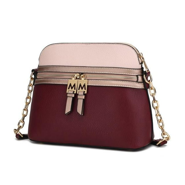 MKF Collection par Mia K. MKF-X603BRG-RGL Karelyn Sac à Main Bandoulière en Cuir Végan pour Femmes