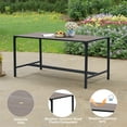 thumbnail image 4 of 5 Piece Outdoor Patio Height Bar Dining Table Sets, 41'' Hight Outdoor Patio Funiture Table Set with 4 Chairs and Cushions, Kitchen Table with Storage Shelf for Backyard, Poolside, Grey Wicker, S5984, 4 of 8